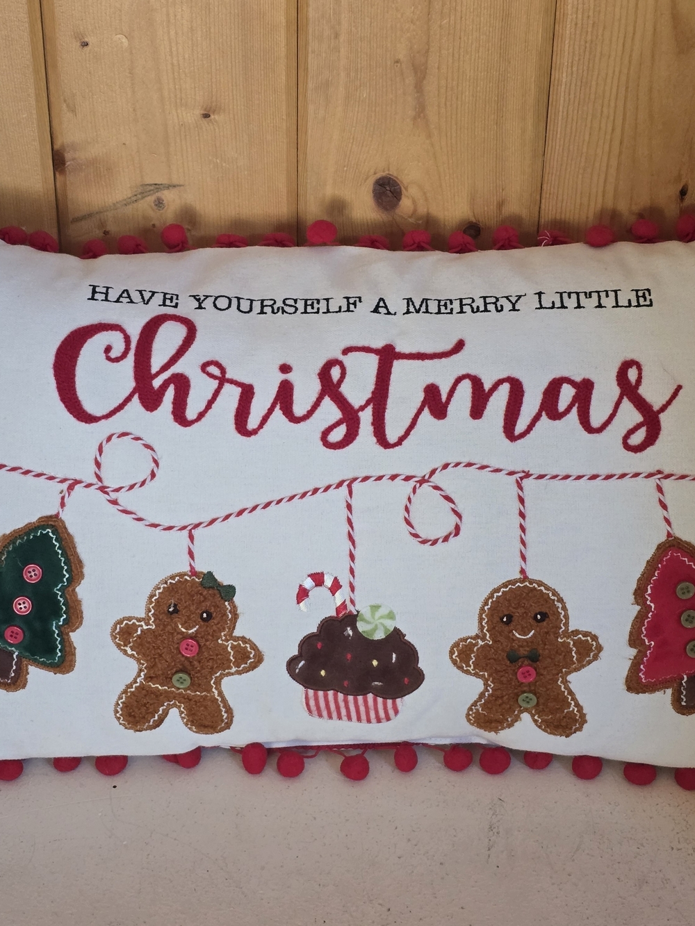 Christmas Holiday Decorative Pillow - Red and White